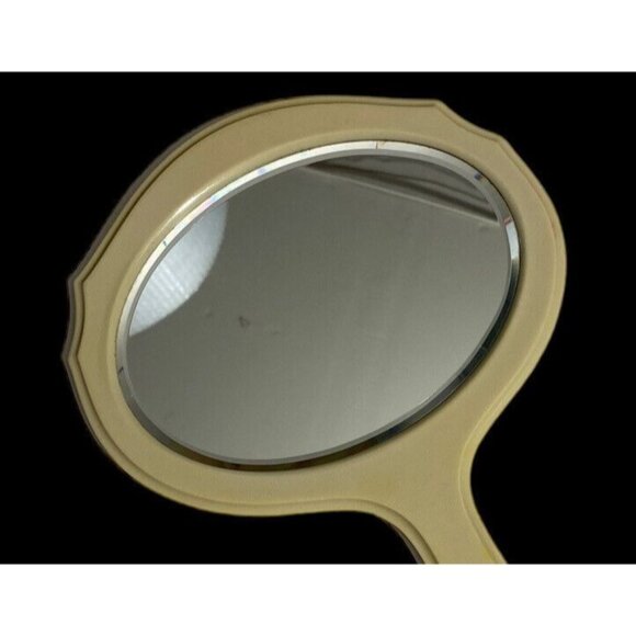 Vintage Pyralin Celluloid Hand Held Mirror Oval Vanity Mirror with Beveled Glass - Picture 2 of 6